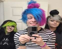 He often dyes his hair in different shades.